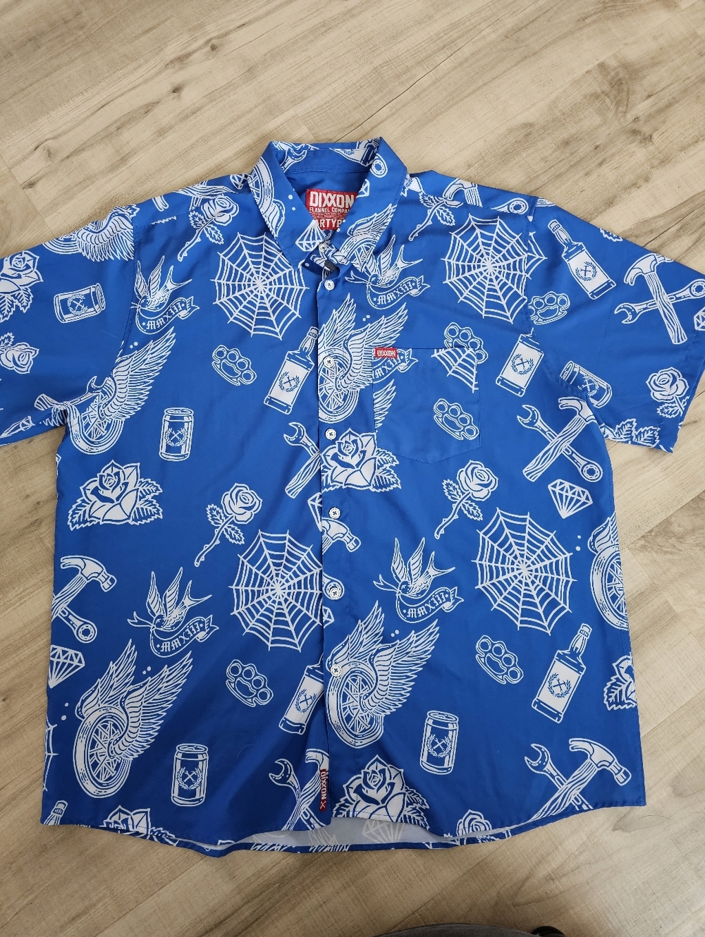 Dixxon Blue Party Boy Short-Sleeve Button-Up Shirt